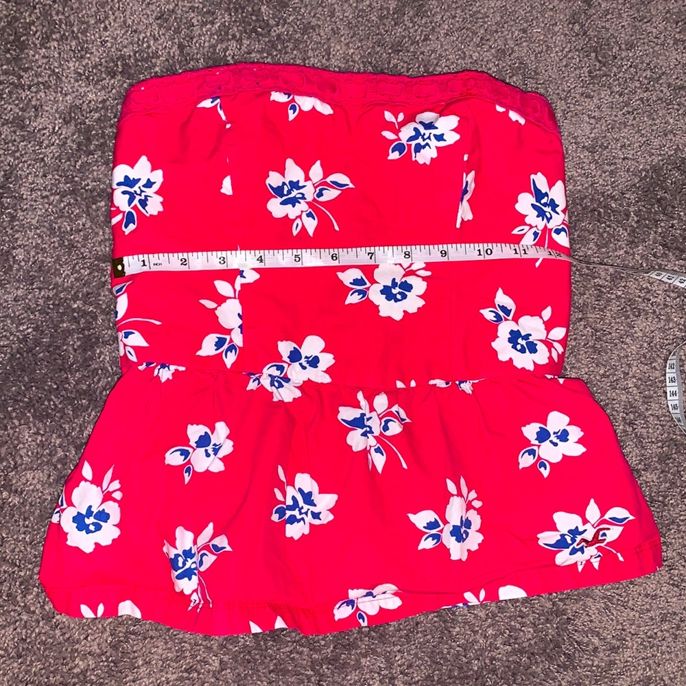 EUC Hollister Peplum Tube Top size Medium Pink
